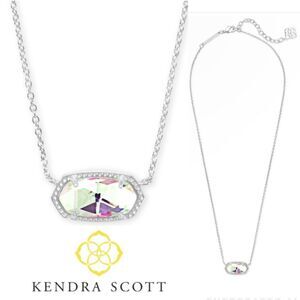 Kendra Scott Elisa Dichroic Glass Silver Rhodium Necklace
